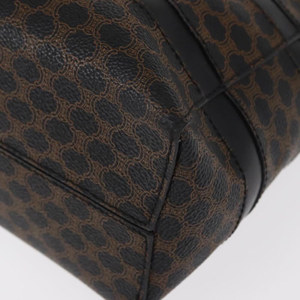 CELINE Macadam Canvas Tote Bag PVC Leather Black Gold Auth 155936 - Picture 16 of 16